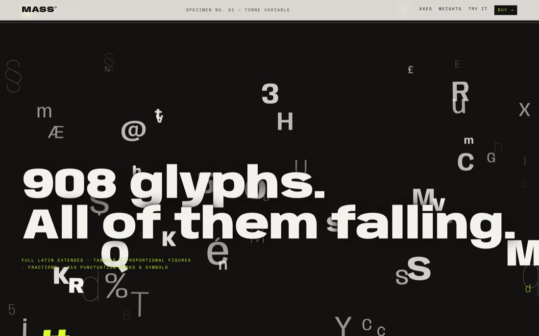 Screenshot of the glyph waterfall after pass two